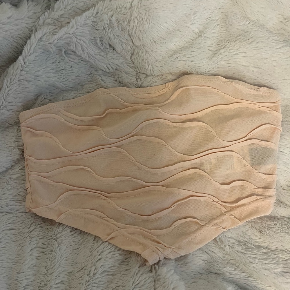 beige tube top